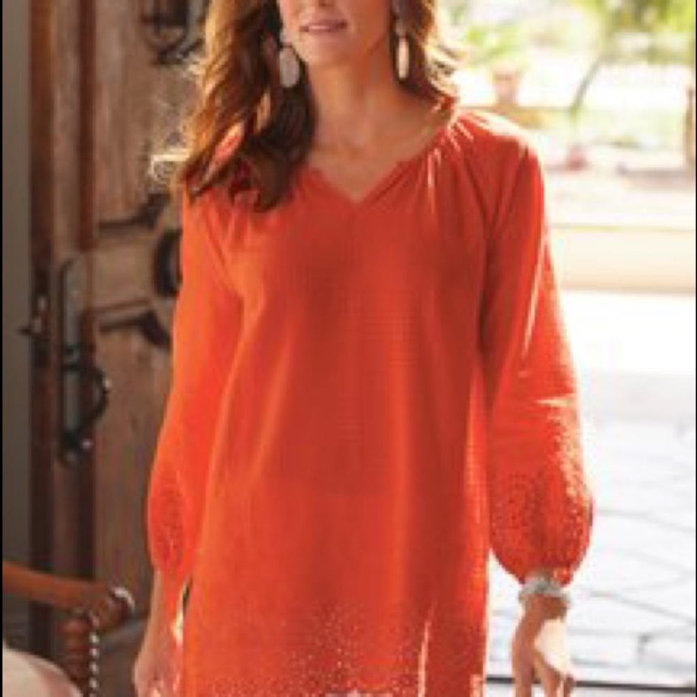 Soft Surroundings Boho Go Lively Retreat Peasant Blouse Tunic XS